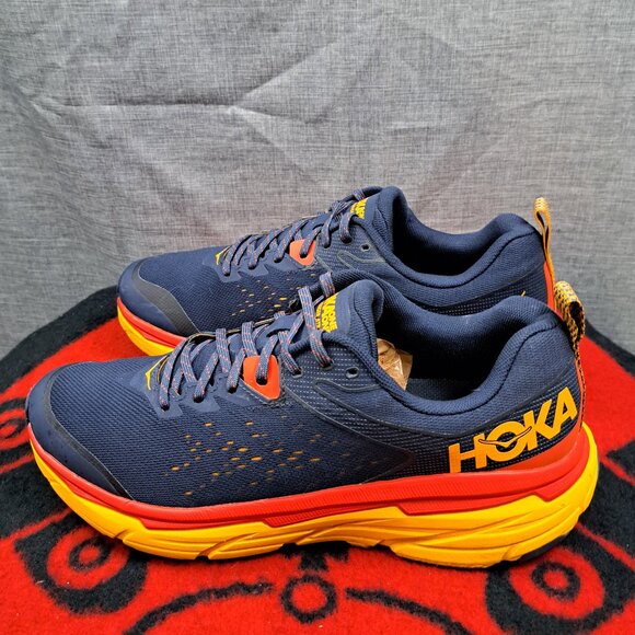 Size 10 HOKA ONE ONE Challenger ATR 6 Men's Running Lace-Up Sneakers Blue Mesh - Picture 1 of 12